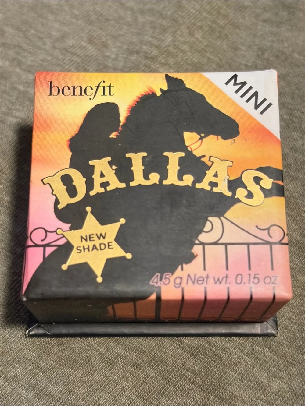 Discontinued Benefit Dallas Blush Vintage Girl & Horse Box New Shade Formula